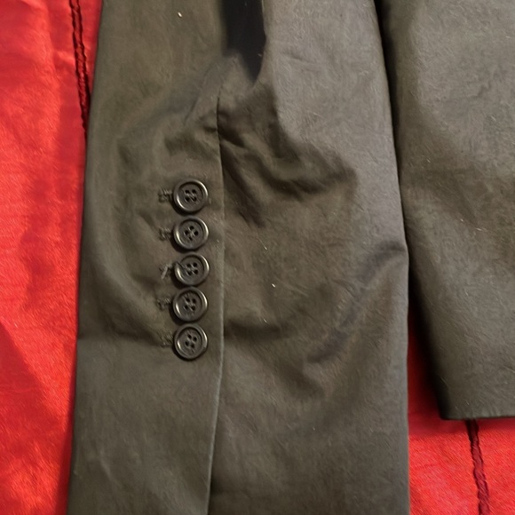 BCBGMAXAZRIA black lined blazor large two welt pockets cotton spandex - Picture 8 of 9